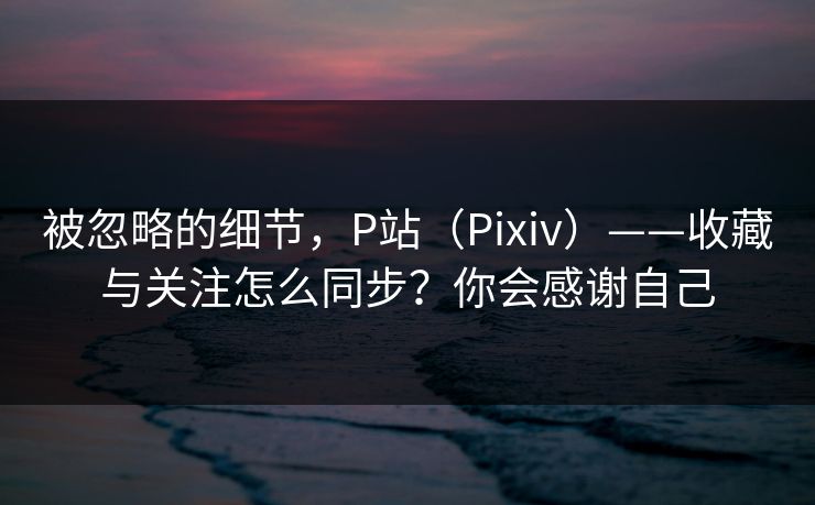 被忽略的细节，P站（Pixiv）——收藏与关注怎么同步？你会感谢自己