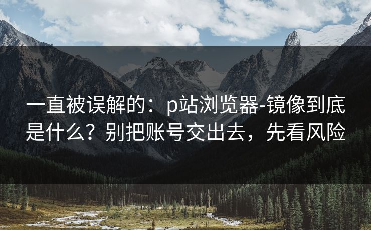 一直被误解的：p站浏览器-镜像到底是什么？别把账号交出去，先看风险