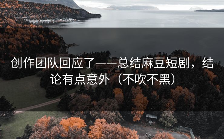 创作团队回应了——总结麻豆短剧,结论有点意外(不吹不黑) 创作团队回应了——总结麻豆短剧,结论有点意外(不吹不黑)